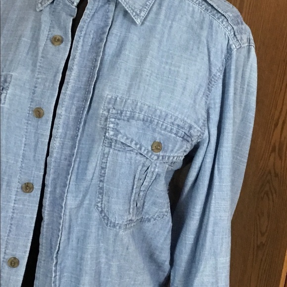 H & M L.O.G.G. Med fitted button down lightweight blue - Picture 11 of 16